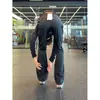 Pantalones Acampanados de Corte Diagonal Estilo Americano para Hombre, Delgados de Verano de Secado Rápido, Ambiente Casual, Ajuste Delgado, Cintura Alta, Pantalones Rectos para Deporte y Fitness