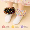 Calcetines de Malla con Puntos y Encaje para Niñas Verano Finos Estilo Princesa Calcetines de Algodón Transpirables Cortos para Niños Calcetines para Bebés