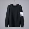 Moletom Tb Jl Atacado Outono para Homens, Gola Redonda Pulôver, Listras Quatro Cores Tingidas em Fio Novo Estilo Terry Duplo Roupa Esportiva Masculina