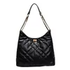 Bolsa Feminina Grande Capacidade Bordada com Diamantes Vintage Nova Coleção Outono/Inverno para o Dia a Dia Ombro Transversal Tote Bag
