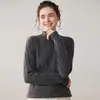 Suéter de Cachemir de Cuello Alto Medio al por Mayor de Fábrica para Mujer Cachemir Engrosado Retro Holgado Versátil Suéter de Punto Básico para Mujer