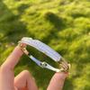 Pulsera de Alta Gama para Celebridades de Internet en Vivo, Nueva, de Venta Caliente, Diamante Completo, Sencilla, Temperamental, Abierta, Ajustable, Pulsera, Joyería de Mano