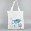 Bolsa de Lona Lista para Usar del Fabricante Se Puede Imprimir con Logo, Graffiti Pintado a Mano, Bolso de Hombro de Lona para Viajes Diarios, Bolso de Mano de Gran Capacidad