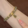 Pulsera de Jade Hetian Natural Imitación Marca Hulu Fu Joyería de Lujo Ligero de Nicho Joyería para la Mano Regalo de Cumpleaños para Novia