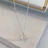 Collar de lazo coreano nuevo para mujer, diseño de nicho, collar de plata con sentido, cadena de clavícula ligera y lujosa de estilo coreano 20