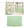 Conjunto de Cortadores de Unha em Estoque, Aço Inoxidável Verde 7 Peças Ferramentas de Manicure e Cuidados com as Unhas, Tesoura de Unha Dropshipping Transfronteiriça de Peça Única