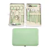 Set de Cortauñas Transfronterizo, Set Verde de 7 Piezas, Herramientas de Manicura y Pedicura, Listo para una Pieza, Tijeras para Uñas para Entrega