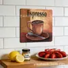 Arte de pared de metal estilo vintage para decoración de bar, letrero de hojalata, 20/30 cm, diseño de ilustración de taza de café