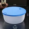 Contenedor redondo de plástico engrosado para alimentos, lonchera apta para microondas, lonchera calentable para oficinistas, con tapa, gran capacidad, al por mayor