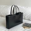 Bolsa Tote Grande Personalizada Estilo Coreano para o Dia a Dia, Bolsa de Mão Feminina em PU com Acabamento de Luxo