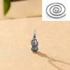 Colgante de plata con elemento retro, colgante de oración de plata pura, diseño de nudo de la suerte atado a mano, colgante de plata pura con cordón