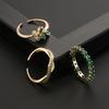 Anillo Aogu nicho de alta gama de oro de 18 quilates cobre micro incrustado circón geométrico anillo abierto femenino nuevo producto transfronterizo caliente