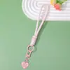 Etiqueta de Lentejuelas de Corazón Multicapa Correa Tejida para Teléfono Llavero Portátil Artículo Pequeño Decorativo Fresco Juvenil para el Día a Día