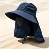 Chapéu de pescador de aba larga para proteção solar ao ar livre para homens, chapéu de sol com proteção para o pescoço de verão, chapéu respirável de secagem rápida para pesca e caminhada