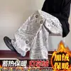 Pantalones de pana estampados de periódico para hombre, Otoño, Retro Americano, Talla Grande, Pantalones Casuales, Primavera y Otoño, Pantalones Rectos Sueltos