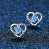 Pendientes de Plata Pura S999, Lujo Ligero con un Toque de Alta Gama, Pendientes de Corazón Eterno, Diseño de Nicho, Clavos de Plata Pura para el Cuidado del Oído