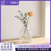 Jarrón de cristal transparente con patrón de glaciar, minimalista, transfronterizo, para plantas verdes hidropónicas, arreglo floral de escritorio, jarrón de alta gama, en stock, venta al por mayor