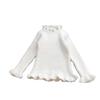[en stock suéter para bebé niña suéter invierno nuevo niñas estilo occidental combinable oreja de madera elástico grande rayas de canalé
