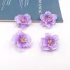 Cabezas de flores artificiales en colores degradados, flores de cerezo para pasadores de pelo DIY, accesorios Hanfu, flores para el cabello, flores artificiales para decoración de escenas de boda