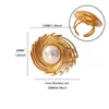 Anillos Esféricos de Personalidad Estilo Europeo y Americano para Mujer, Anillos Abiertos Ajustables de Corazón Dorado y Mariposa, Accesorios de Comercio Exterior de Alta Gama