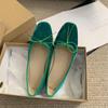 Zapatos elegantes de gamuza de estilo francés con boca baja para mujer, primavera y otoño, estilo coreano, suaves, estilo hada, planos, sin cordones