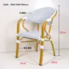 Mesa de Jantar Externa em Mármore Ardósia Estilo Francês Café Restaurante Ocidental Loja de Chá de Leite Pousada Conjunto de Mesa e Cadeiras Rústico em Rattan