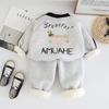 Conjunto de sudadera para niños de invierno 2024, estilo occidental con dibujos animados, ropa exterior deportiva informal, pantalones deportivos para niños, conjunto de dos piezas