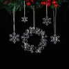 Decorações de árvore de Natal, enfeites de Natal criativos, enfeites de árvore de Natal criativos de floco de neve transparente, decorações de floco de neve de Natal