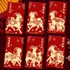 2027 Año del Cordero Sobre Rojo Hojuelas Doradas Escarchado Creativo Dibujos Animados 3D Zodiaco Cien Yuan Mil Yuanes Sobre de Dinero de la Suerte Bolsa de Sobre Rojo de Año Nuevo
