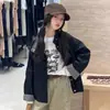 Chaqueta de Cuero con Capucha Estilo Coreano para Niñas 2026 Mediana y Grande Moda Infantil Chic Versátil Chaqueta de Cuadros Patchwork Ropa de Abrigo Chic Trendy