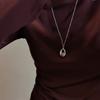 Plata de Ley 925 Estilo Coreano Diseño Nicho Sentido Hueco Gota de Agua Collar Largo Estilo Coreano Moda Simple Retro Cadena de Lana
