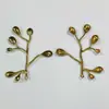 Aretes Pequeños Colgantes de Gota de Agua de Rama de Cobre Fundido DIY Base de Latón Cobre Colgante Collar Accesorios para el Cabello Hechos a Mano Tocado de Perla