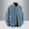 Nueva Chaqueta de Motociclista Estilo Retro Americano Chaqueta de Béisbol Chaqueta de Cuero Lavable Otoño e Invierno Holgada Cuello Alto PU Transfronterizo