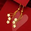 Vietnam Shajin Plum Blossom Long Tassel Brincos Latão Banhado A Ouro Mulheres Moda Brincos de Flores Brincos Presente