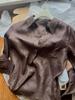 ¡Sin Recomendación D! Camisa Marrón Café de Lino Importado Francés para Mujer, Cuello Polo, Manga Larga, Ropa de Trabajo, Camisa con Protección Solar