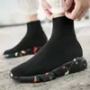 Meias sapatos novos casais calçados esportivos meias altas sapatos estudantes meias crianças fundo grosso meias elásticas botas uma geração