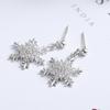 Aretes de Plata de Ley s925 Elegantes Aretes de Copo de Nieve con Diamante Aretes Lindos para Mujer Combinan con Todo Aretes
