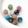 Nuevo Bolígrafo Usable Margarita de Perlas Diamante Completo de 16 mm Cuentas de Agujero Recto de Bola de Diamante de Cerámica Suave Accesorios para Llavero Collar DIY