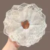 Diadema de lazo de encaje de moda, banda para el cabello extragrande estilo coreano, delicado patrón floral, perfecta para crear un peinado de moño
