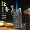 Isqueiro de Pederneira Inflável de Alto Acabamento Chama Aberta Presente Masculino Estampado Retro Isqueiro para Cachimbo com Chama Inclinada Novo Modelo