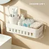 BNBS Estante de Caja de Almacenamiento para Bastoncillos de Algodón Montado en la Pared Sin Taladro Organizador de Pared para Hilo Dental Gomitas para el Cabello