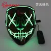 Máscara luminosa LED v face vendetta halloween máscara de terror mascarada accesorios para animar máscara de mueca EL