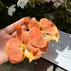 Sol Caliente~ Fotoshoot de Viaje de Verano en la Costa Pendientes de Flor de Orquídea Mariposa Gigante para Mujer Pendientes Elegantes Exagerados