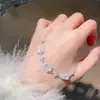 Luxo Leve Senso Sofisticado Micro-cravejado Diamante Pulseira Moda Feminina Simples Aço Titânio Cor Livre Pulseira Casal Versátil Primeira Joia