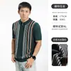 Camisa Polo de Malha Masculina Europeia e Americana Transfronteiriça Manga Curta Masculina Listrada Casual de Negócios Top para Homens