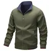 Jaqueta masculina europeia transfronteiriça reversível para primavera e outono, estilo business casual, gola alta, roupa exterior casual, atacado