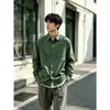 Otoño Invierno Moda Trendy para Hombre Ropa Deportiva Exterior Montañismo Ropa de Trabajo Camisa Hombres Jóvenes Estilo Hong Kong Cuello Solapa Multibolsillos Camisa