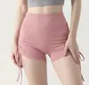 Shorts de Yoga Personalizados com Cordão, Calças Esportivas Fitness Três Quartos de Cintura Alta que Levantam o Bumbum, Hot Pants Sem Costura para Mulheres, Justos