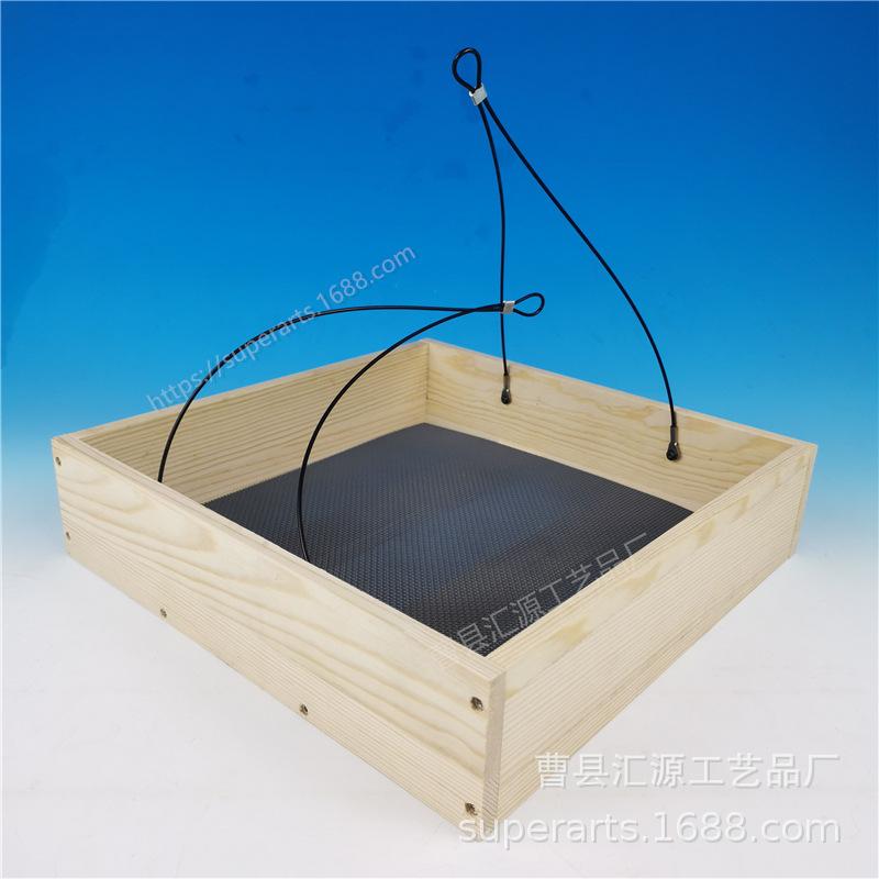 5 厂家定做出口外贸英国美国野鸟小鸟正方形挂钩木质喂鸟台 家