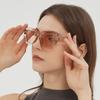 Marco grande poligonal 5480 chicas calientes europeas y americanas se toman fotos para mostrar la cara gafas de sol pequeñas a prueba de sol personalidad moda gafas de sol de hip hop